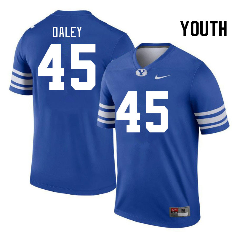 Youth #45 Michael Daley BYU Cougars College Football Jerseys Stitched-Royal